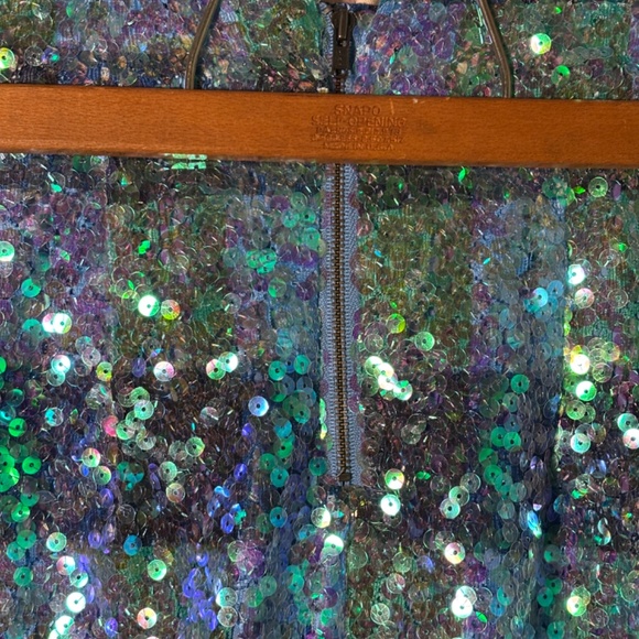 Women's MAEVE Sequin Skirt 2P Blue Green - Picture 3 of 4